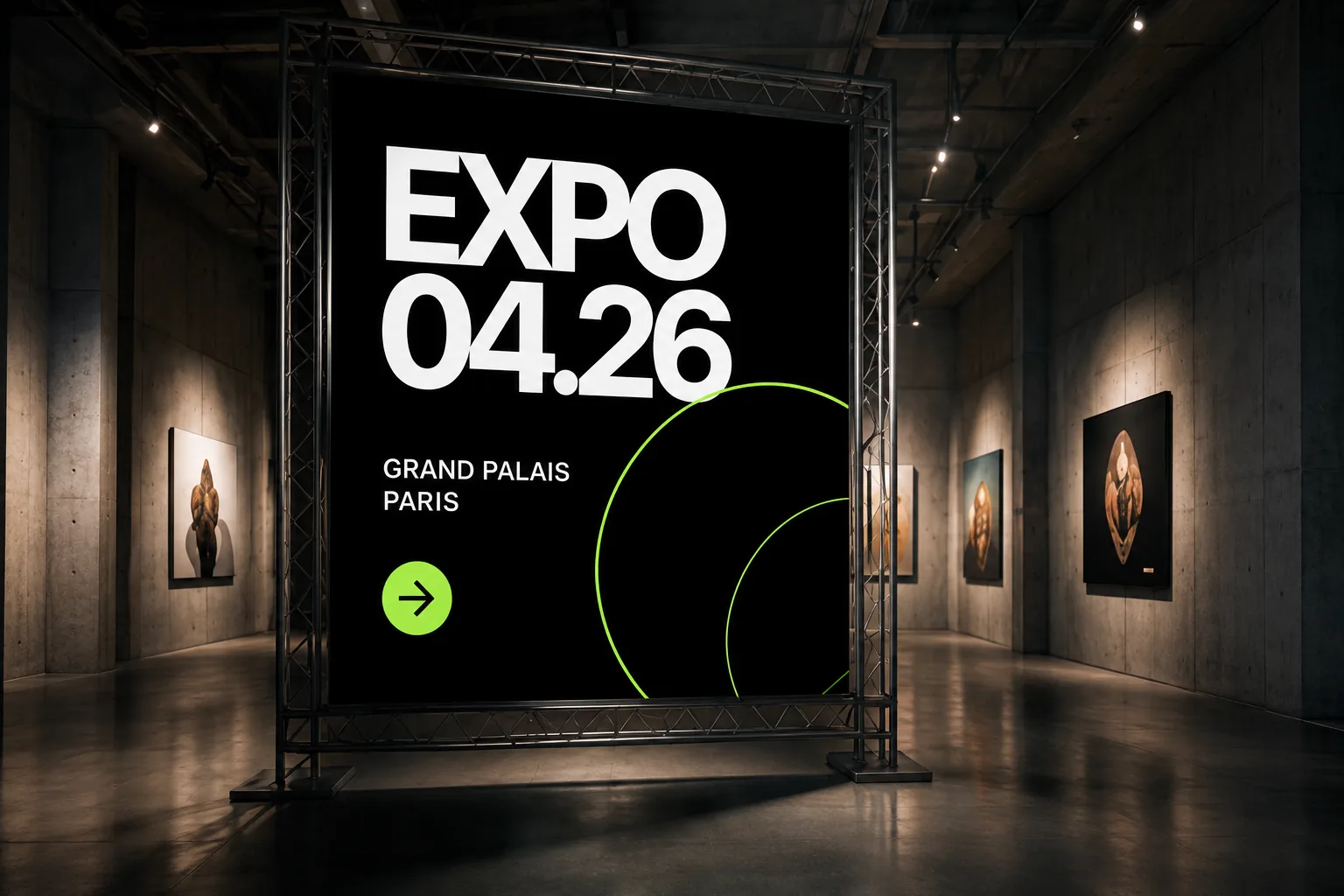 Affiche d’exposition interactive dans une galerie