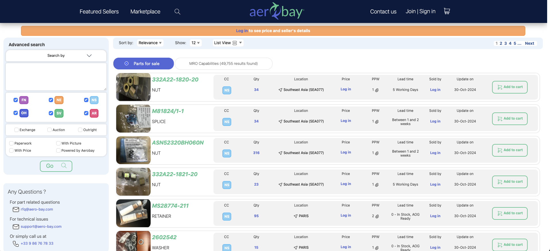 Image de la page principale du site aerobay.com