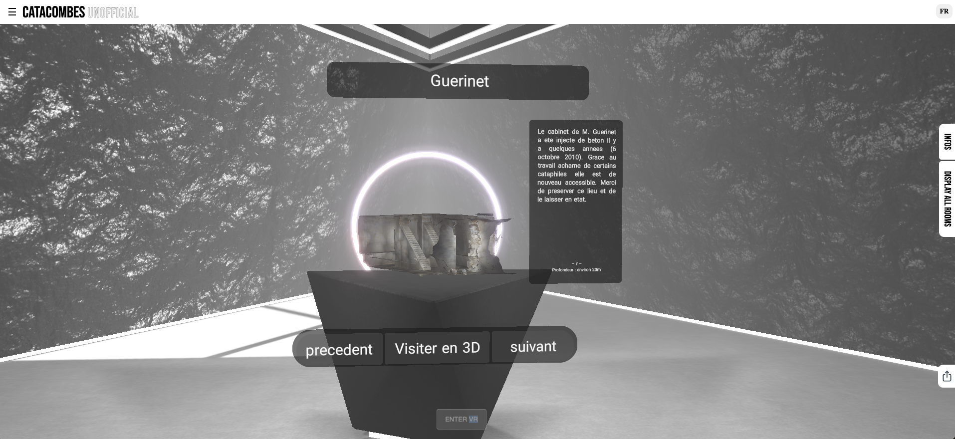 Image de la page principale du site catacombes.xyz